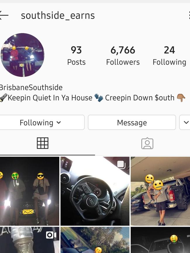 The Southside Earns Instagram page features photos of stolen goods and has almost 7000 followers.