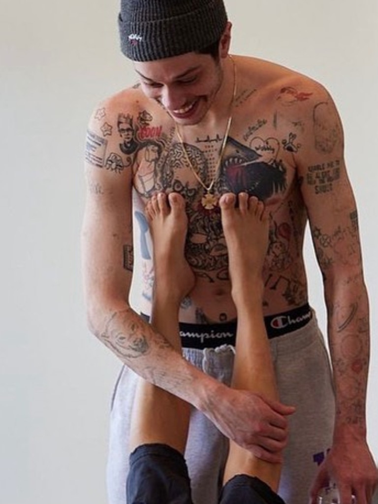 Davidson had Kim Kardashian’s kids’ names tattooed on his body. Picture: Instagram