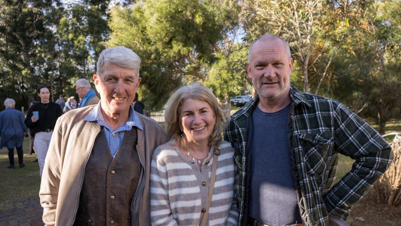 Ninian Stewart-Moore, Tanya Rosenberg and Murray Rosenberg at the opening of the new distillery at Pechey Distilling Co. Saturday, 13 July, 2024. Picture: Christine Schindler