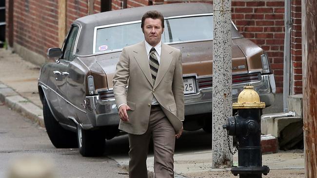 Playing it safe ... Joel Edgerton on the set of Black Mass in Boston.