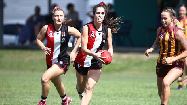 Saints' Molly McNamara and Kate Fowles. Picture: Brendan Radke