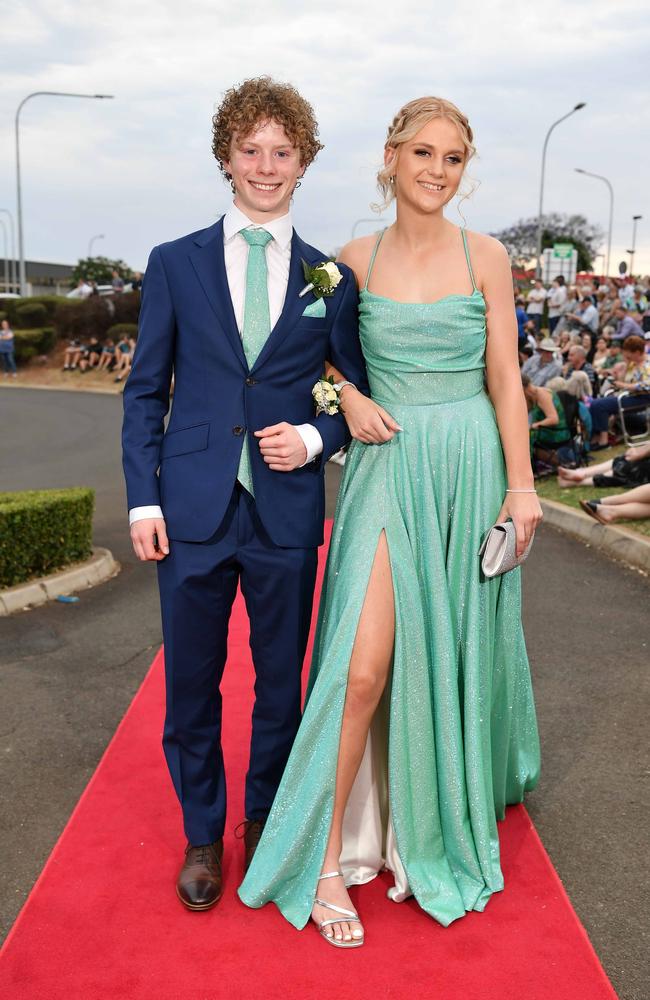 Isaak Brew and Chelsea Jacklin at Highfields State Secondary College. Picture: Patrick Woods.