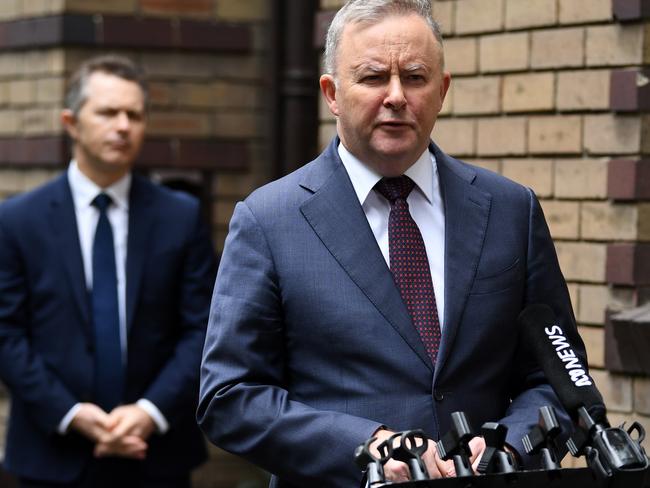 Anthony Albanese speaks to the media. Picture: AAP.