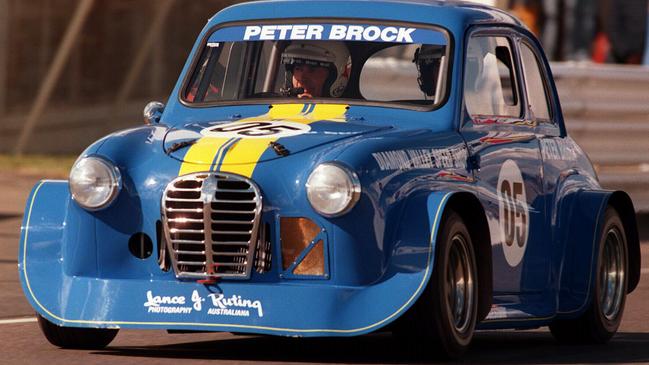 Peter Brock drives the Austin A30 on Bathurst Test Day in 1997.