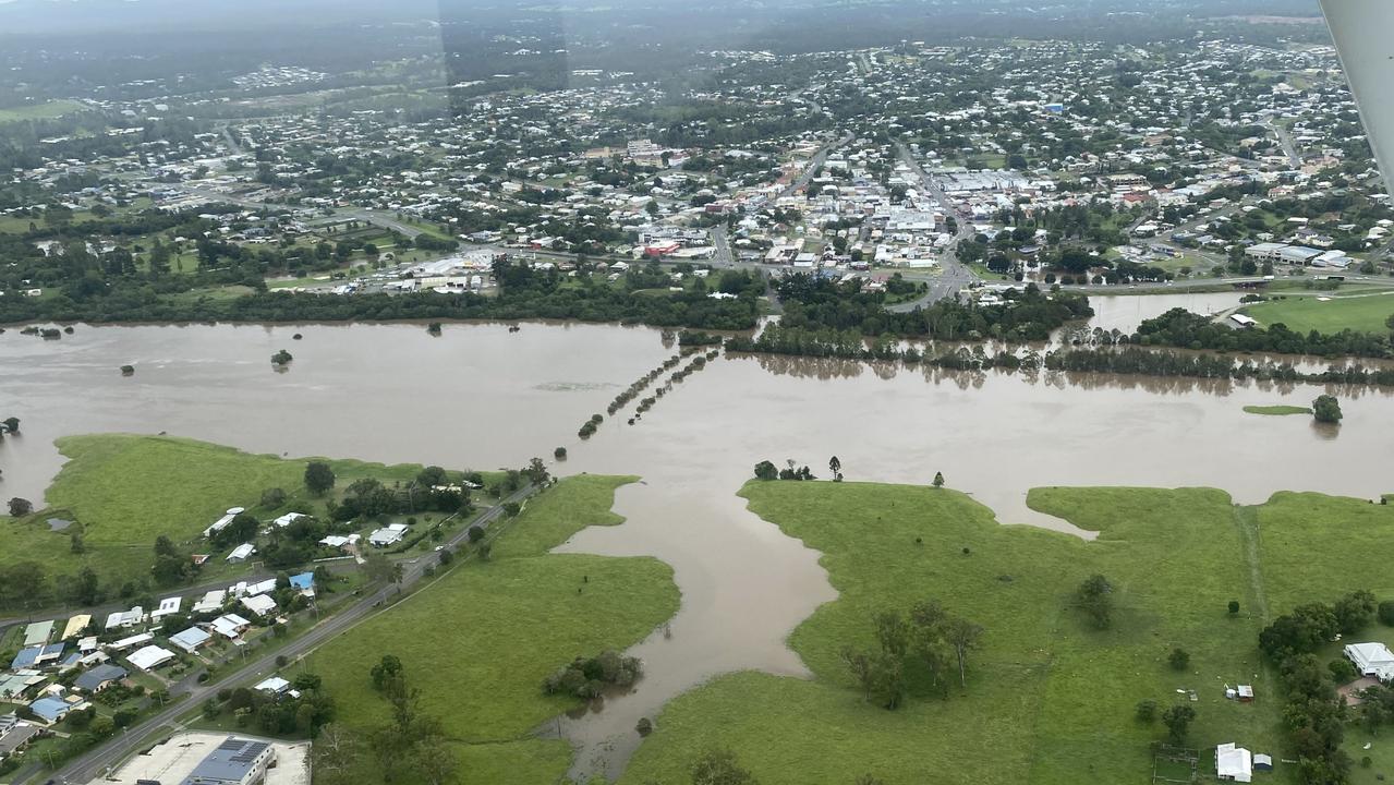 Photos of flooding around Gympie captured by Paul McKeown, chief pilot Wide Bay Air Charter.