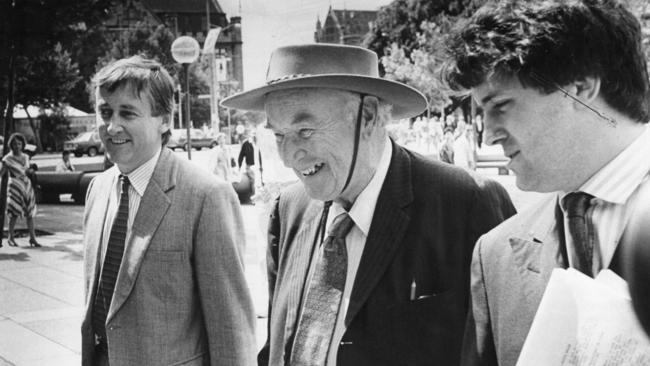 That’s Turnbull on the right, accompanying MI5 counter-intelligence officer and Spycatcher author Peter Wright to court.