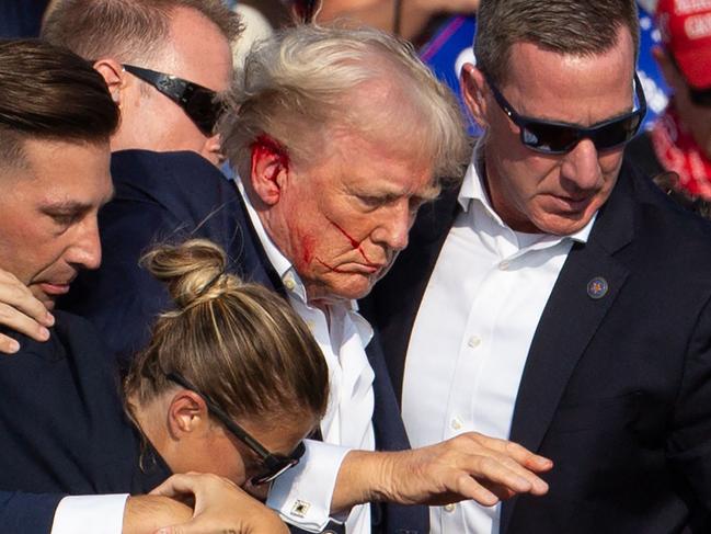 Former president Donald Trump was shot in the ear. Picture: AFP.