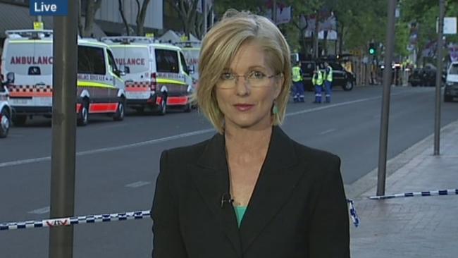 A supplied image of Juanita Phillips during Sydney Siege coverage for the ABC. Photo courtesy of ABC