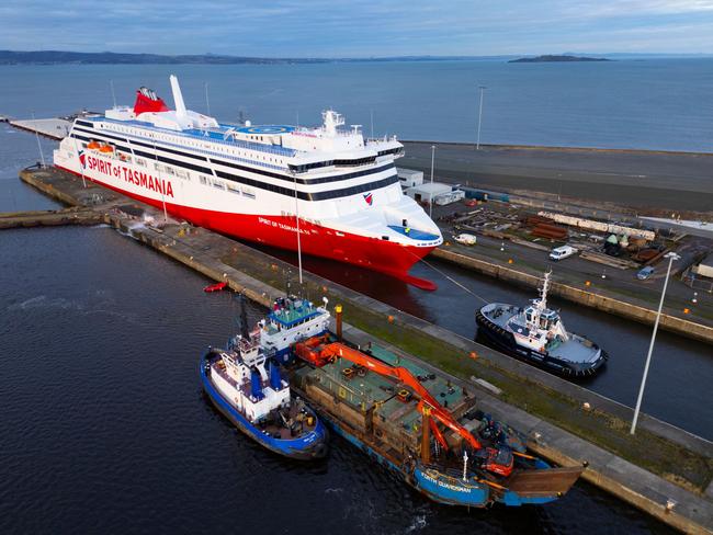 Alamy Live News. 2YRB7M9 Leith, Edinburgh, Scotland, UK.  3rd December, 2024.  The newly built Spirit of Tasmania IV passenger ferry arrives at Port of Leith to be. Mothballed for up to two years. The 212m-long dual-fuel  ferry will be stored at Port of Leith because it is too large to fit the existing berths in the Australian city of Devonport. It was moved from it?s shipyard in Finland because of winter pack ice. The controversy has been politicians resign and is being called the biggest State scandal in a decade.  Iain Masterton/Alamy Live News This is an Alamy Live News image and may not be part of your current Alamy deal . If you are unsure, please contact our sales team to check.