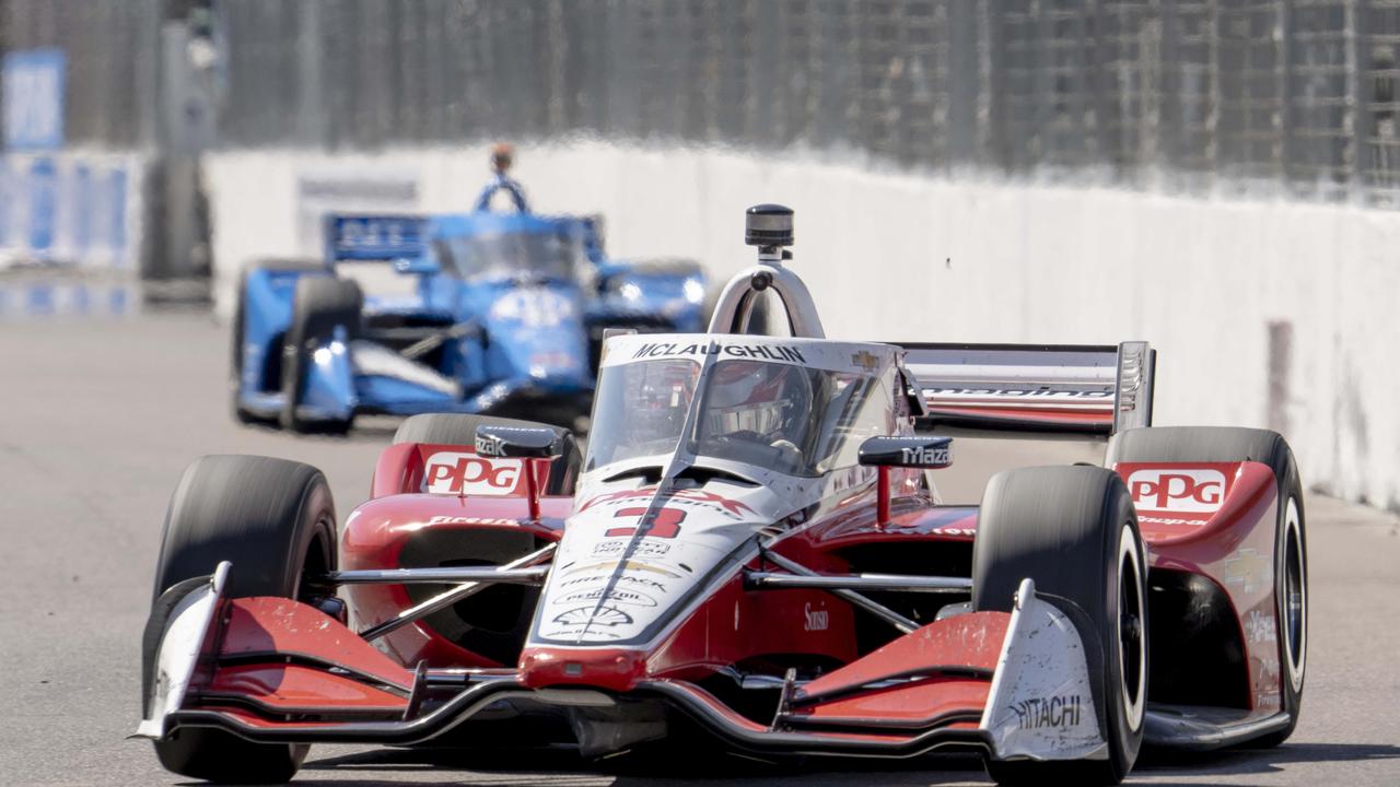 McLaughlin in action at the St Petersburg Indy Car Grand Prix Race.