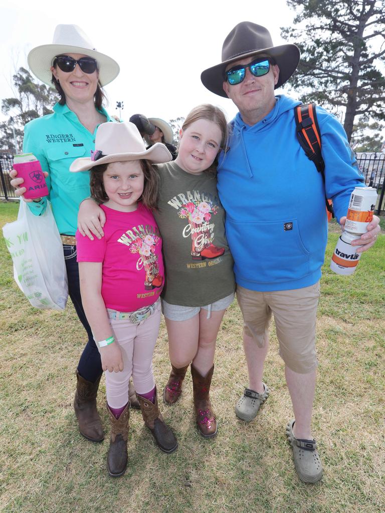 Keeley Darcy, Chloe, 7, Ava, 10, and Peter Darcy. Picture: Mark Wilson