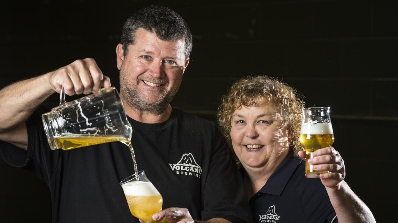 Peter and Toni Burton of Volcanic Brewing will host the Independent Craft Beer Festival at their James St business on Saturday. Picture: Kevin Farmer