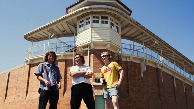 The Chats outside Brisbane's Boggo Road Jail … because they wrote a song about it. Picture: Luke Henery