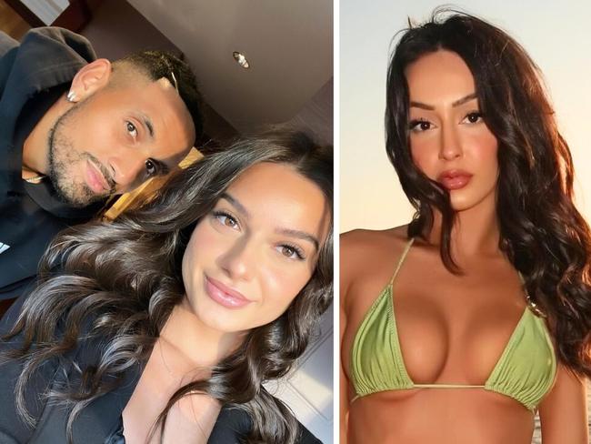 Nick Kyrgios and Costeen Hatzi (left). Mia Dalkos (right). Photo: Instagram and @costeenhatzi and @miadalkos.