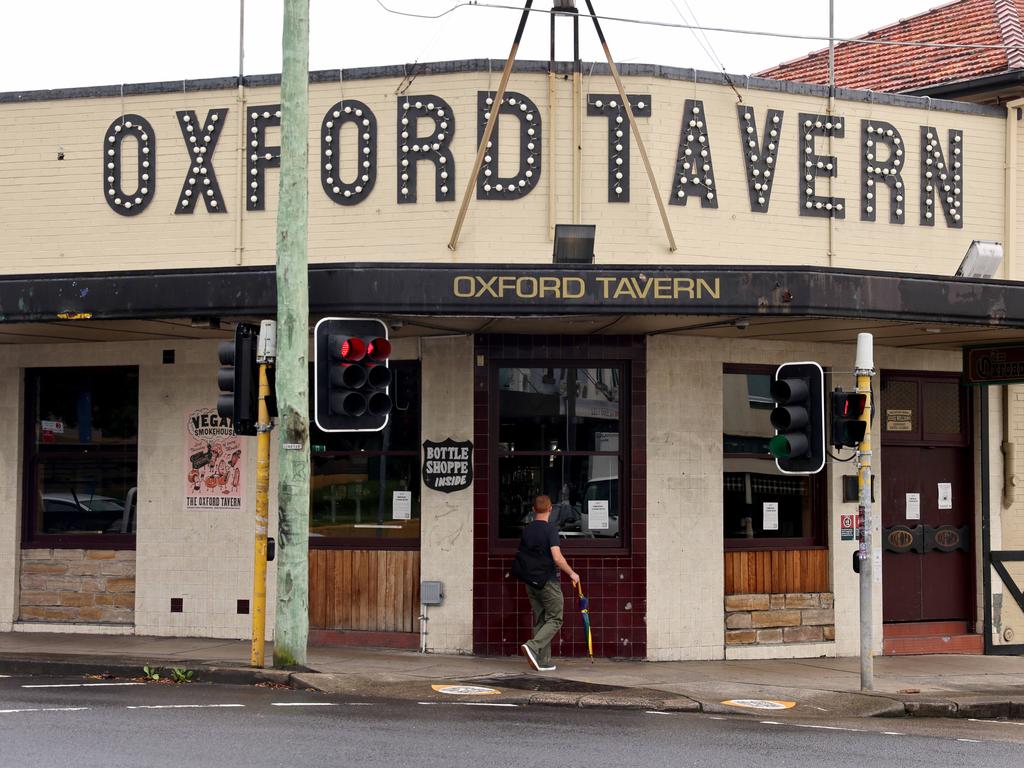 The Oxford Tavern in Petersham was declared a hotspot after more than 40 people who attended tested positive for Covid. Picture: NCA NewsWire / Damian Shaw