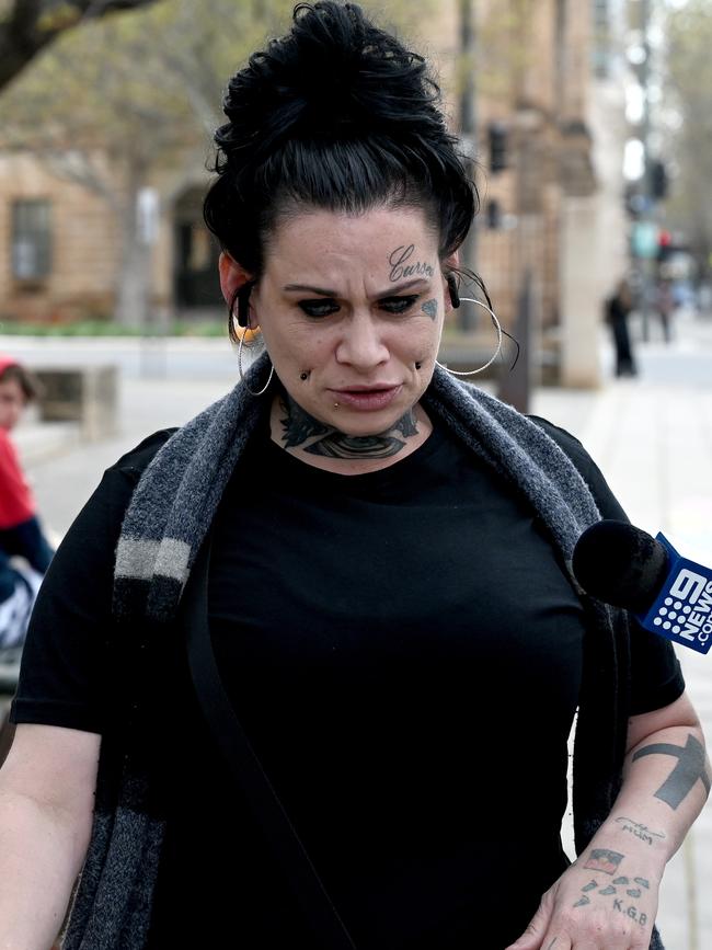 Kimberley Vera Hudson leaves the Adelaide Magistrates Court after an earlier hearing. Picture: NCA NewsWire