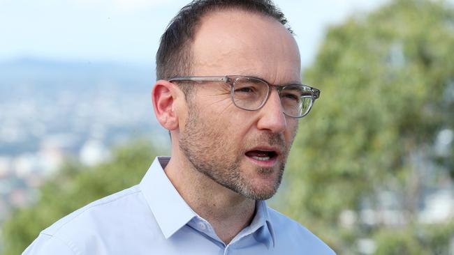 Adam Bandt has accused the government of racism over the India travel ban. Picture: Liam Kidston.