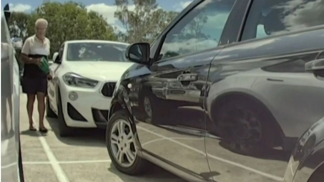 He was allegedly caught keying a car in a Brisbane shopping centre carpark. Picture: 7 News