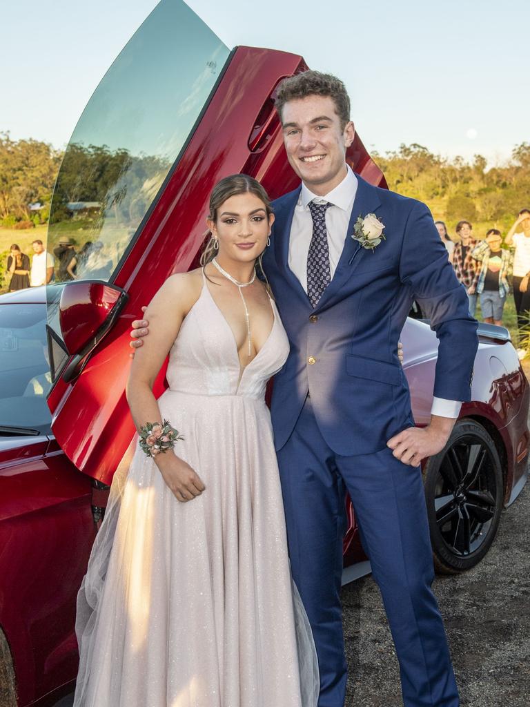 Mia Watson and Nathan Haddow. Mary MacKillop Catholic College formal at Rosalie House. Thursday, November 18, 2021. Picture: Nev Madsen.