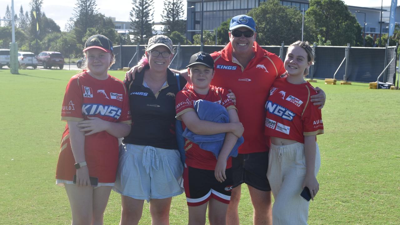 Spectators out and about to enjoy the Dolphins vs Titans NRL trial match at the Sunshine Coast Stadium. Picture: Eddie Franklin.