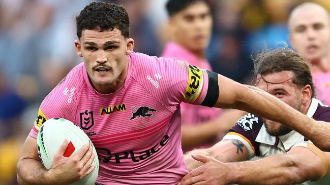 Nathan Cleary during the Panthers’ game against the Broncos. Picture: Getty Images