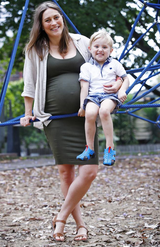 News Corp journalist Vanessa Croll pictured with her son. Picture: Sam Ruttyn