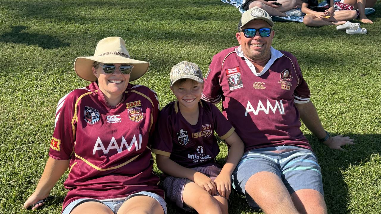 Natalia Vipiana and Kev Vipiana and their son Ryan at the Queensland Maroons Training Day Sunshine Coast Stadium