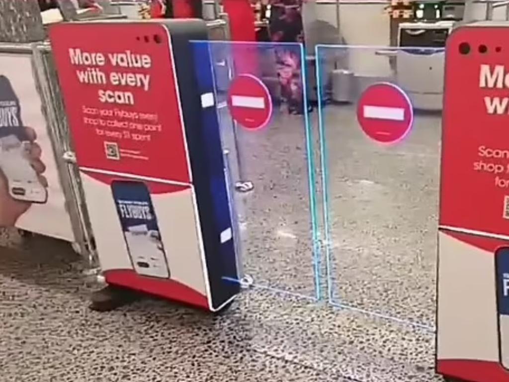 Coles installed security gates that ‘trap’ shoppers inside.