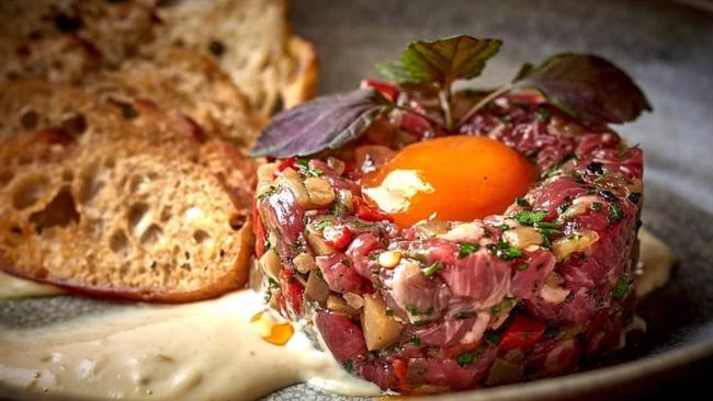 Minister Haylen’s party had steak tartare from The Wood Restaurant at Brokenwood Winery in the NSW Hunter Valley. Picture: Supplied