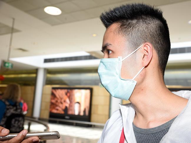 Photo of believed to be the Passengers from flight MU749 from Wuhan China landing into Sydney Airport , on Thursday 23.01.2020. (Daily Telegraph / Flavio Brancaleone)