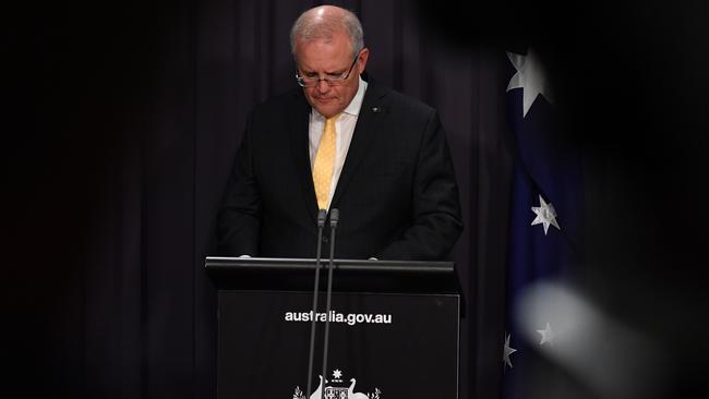 Prime Minister Scott Morrison on Tuesday night. Picture: Sam Mooy) AAP Image/Getty Pool