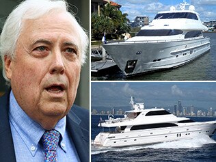 Clive Palmer and his superyacht, which is up for sale.