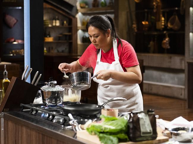 When Linda Dalrymple started filming for MasterChef, it was the first time she had been away from her kids. Picture: Network Ten