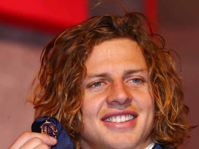 2015 Brownlow Medal at Crown Casino, Nat Fyfe wins the Brownlow. Melbourne. 28th September 2015. Picture: Colleen Petch.