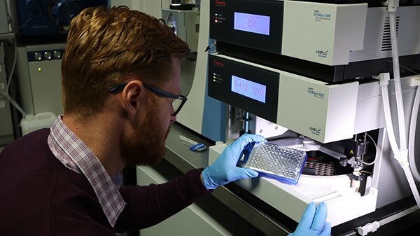 Dr Matt Dun at work at the Hunter Medical Research Institute.