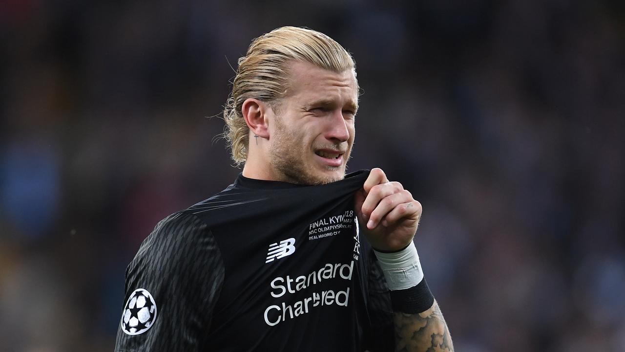 Loris Karius of Liverpool breaks down in tears after defeat in the UEFA Champions League final