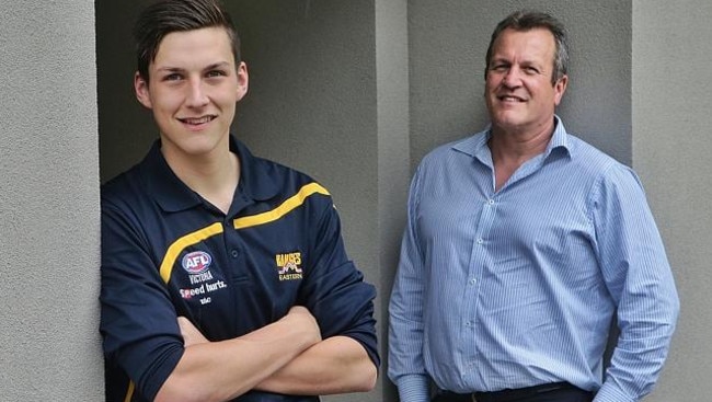 Top draft prospect Sam Weideman is the grandson of Collingwood champion Murray and the son of Magpie Mark but the Pies are out of luck — dad’s 28 games don’t qualify Sam for father-son selection.