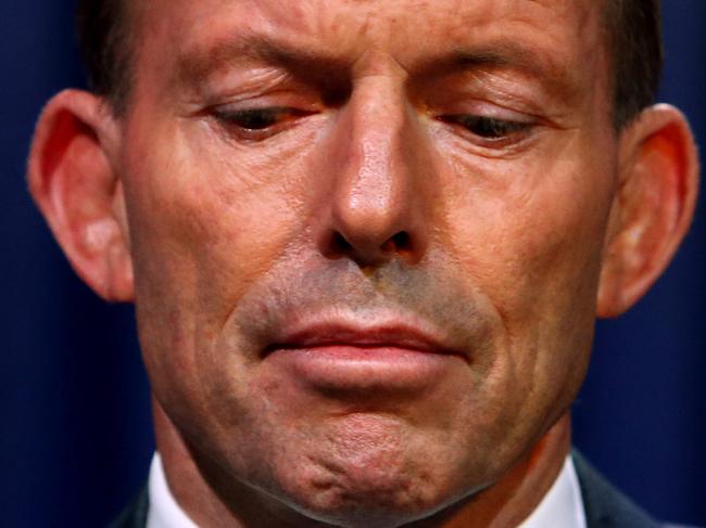 Prime Minister Tony Abbott making a National Security Statement at the AFP Headquarters in Canberra.