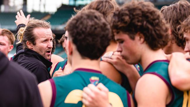 Coates Talent League Boys. Tasmania Devils vs Eastern Ranges at University of Tasmania Stadium on Saturday 15th April 2023. Tasmania Devils coach, Jeromey Webberley Picture: Linda Higginson / Solstice Digital