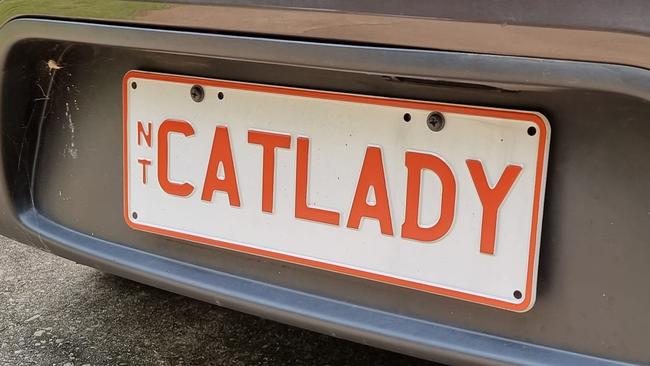 NT funny number plate, CATLADY. Picture: Facebook / Radhika Krishnan