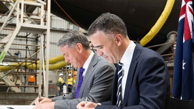 Australia signed off on the construction of a jointly constructed fleet of UK-Australian submarines in November. Picture: Morgan Sette/NCA NewsWire.