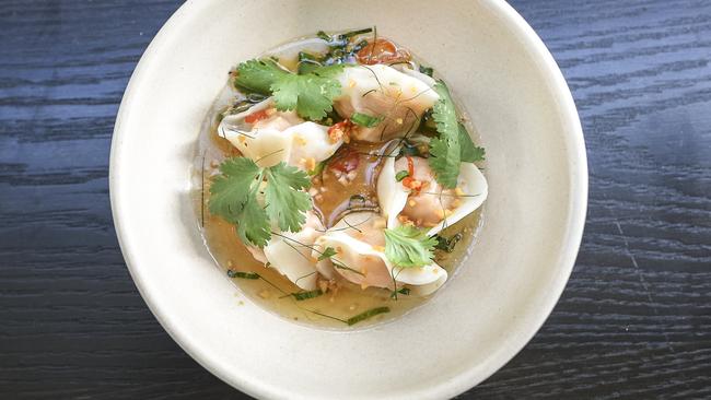 The Tom yum dumplings are a signature dish. Picture: Monique Harmer