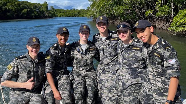 Soyal James, second from the left, took a gap year working with the Australian Defence Force. Picture: Supplied