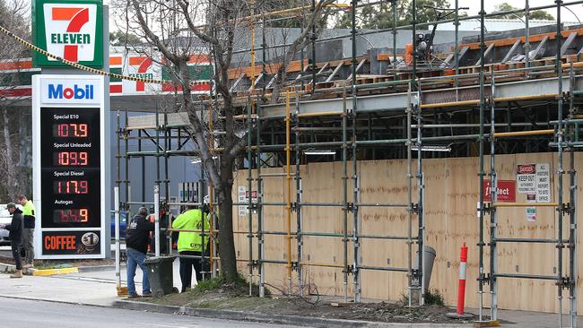 Two workers were assaulted at a building site on Toorak Road. Picture: Ian Currie