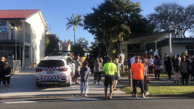 Parents and police outside Labrador State School.