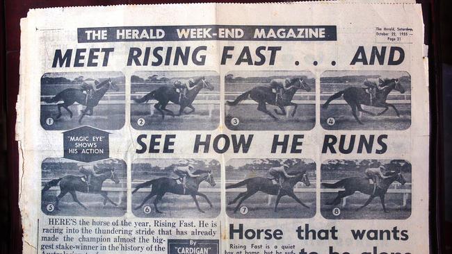 Rising Fast wins the 1954 Melbourne Cup in 1954