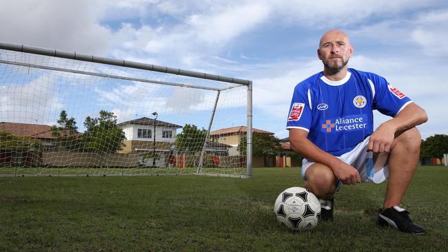 Former Leicester City skipper Danny Tiatto gets the colours on again to back the current side’s title bid. Photo: Regi Varghese