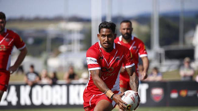 Action from the men's final between Walgett Aboriginal Connection (WAC) and Nanima Common Connection. Picture: Warren Gannon Photography