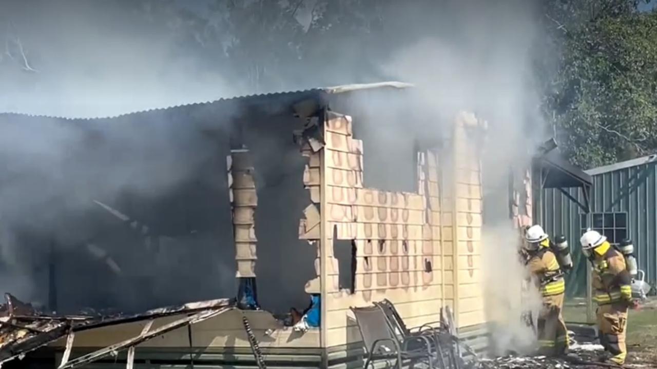 Fire has destroyed a home near Wallu this afternoon.