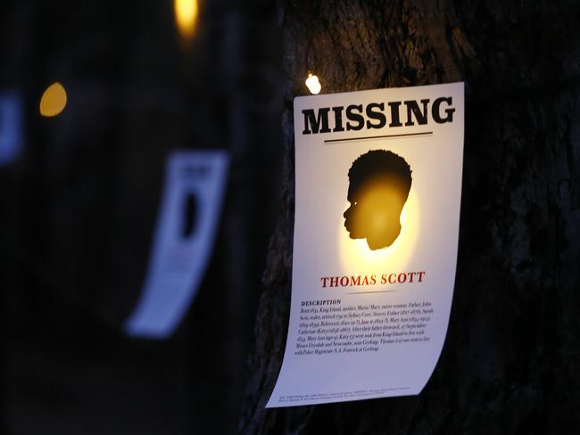 One of the pictures in Julie Gough’s installation Missing or Dead. Picture: MATT THOMPSON